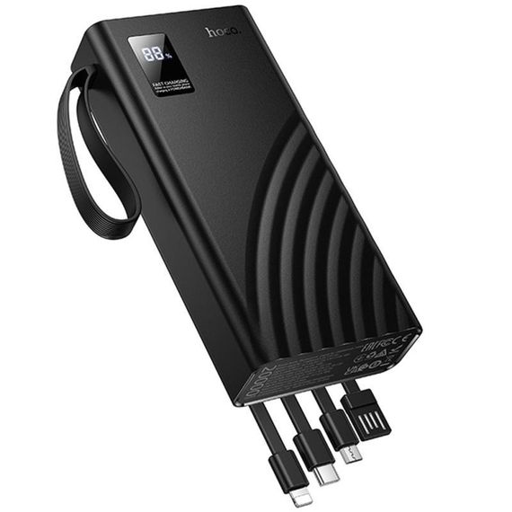 Портативное ЗУ Power Bank Hoco J155 Shine 22.5W+PD20W with 4 cables 20000 mAh Black | Зображення 2