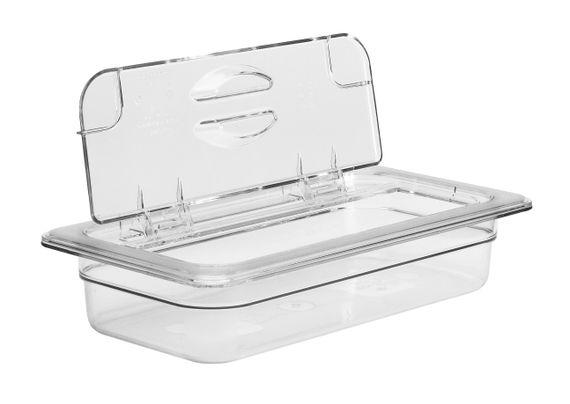 Откидывающаяся крышка с ручкой FlipLid из прозрачного поликарбоната для гастроемкости Cambro, GN 1/6 (176х162 мм) | Зображення 2