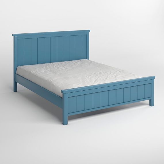 Двоспальне дерев'яне ліжко Mebigrand Вірджинія Сіро-синій (S7010R90B) 140х190 см (MBG-3252) | Зображення 1