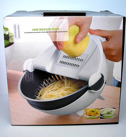 Овочерізка слайсер тертка друшляк шатківниця + овочечистка 9 в 1 Wet Basket Vegetable Cutter | Зображення 9