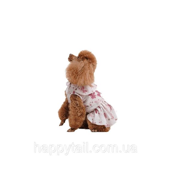 Платье для собак Pet Fashion Amelia S белое с цветочным узором — летняя одежда на кнопках | Зображення 4