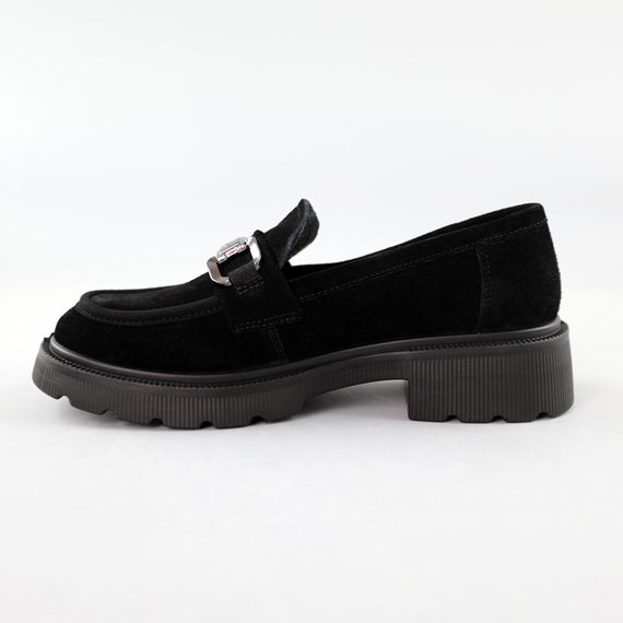 Лофери жіночі замшеві 591620 Чорні 36 37 38 39 40 41 | Зображення 2