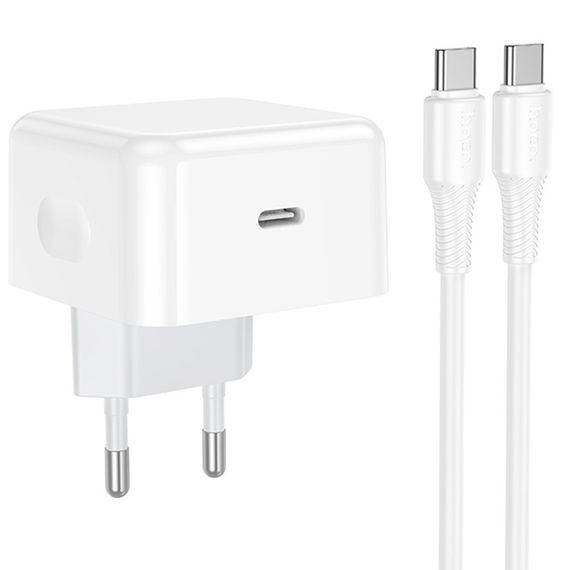 МЗП Hoco C161A Speed PD40W (1USB-C) + кабель Type-C to Type-C White