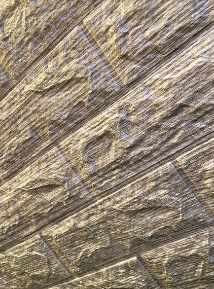 3D панель стеновая самоклеящая 700*770*7мм Обои под кирпич светло-серая полоска Самоклейка 3Д | Зображення 4