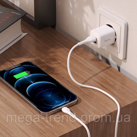 Адаптер мережевий Hoco Briar dual port charger N8 |2USB, 2.4A| (Safety Certified) | Зображення 2