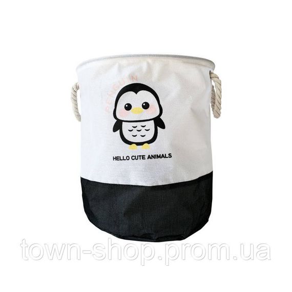 Корзина для игрушек и белья "Hello cute animals Пингвин" MGZ-1006(Black) 35 х 40 см