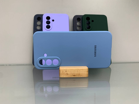 Samsung A36 Протиударний чохол з логотипом софт тач голубий