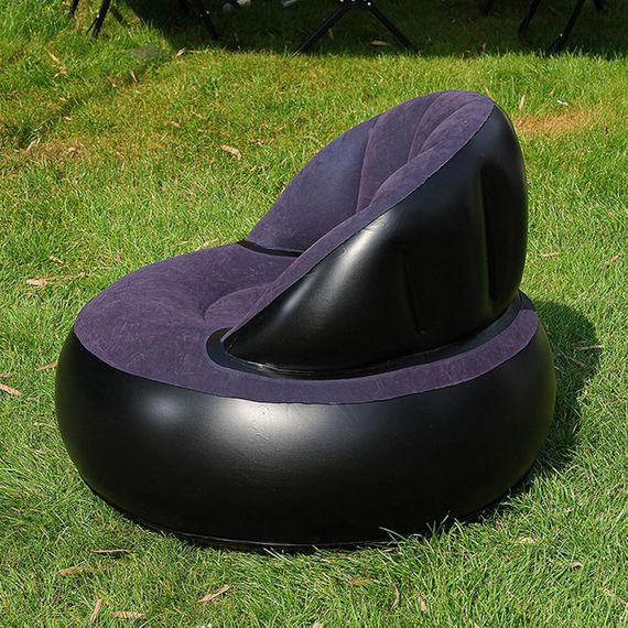 Надувне крісло AIR SOFA / Надувне велюрове крісло 80×80×67см Темно-синій | Зображення 2