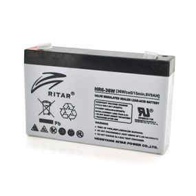 Акумуляторна батарея AGM RITAR HR6-36W, Gray Case, 6V 9.0Ah  ( 151 х 34 х 94 (100 ) 1.35kg Q10