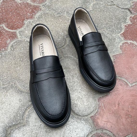 Шкіряні чоловічі лофери на масивній підошві 46 розмір | Зображення 3