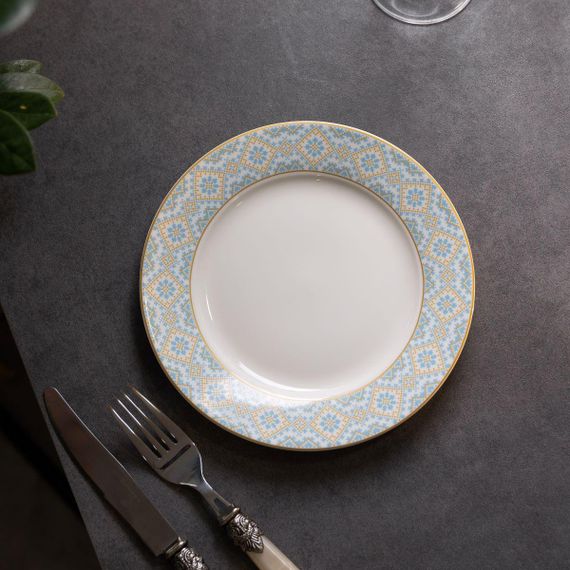 Тарелка десертная фарфоровая 19 см с орнаментом HP-7-740 | Зображення 1