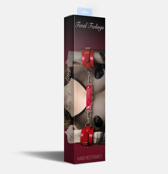 Наручники із натуральної шкіри Feral Feelings Hand Restraints One Size Червоний | Зображення 2