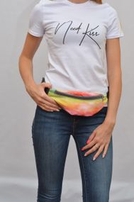 Сумка поясна бананка 4Profi Міні з принтом Тай-Дай з одним відділенням 20364