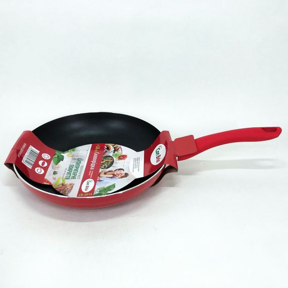 Сковорода з антипригарним покриттям "XYLAN" Con Brio CB-2614 26 см, сковорода для смаження. Колір: червоний | Зображення 3