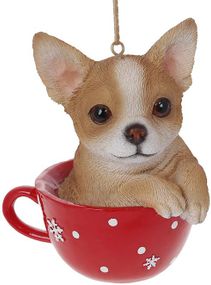 Підвісні 2 фігурки Dog in a cup 14.5см полістоун
