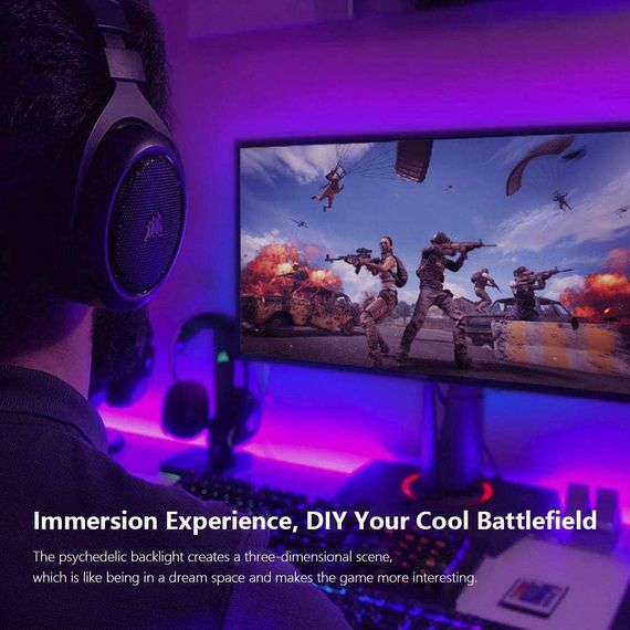 Светодиодные лента для телевизора 2 метра, подсветка телевизора, светодиодная лента USB с пультом. | Зображення 6