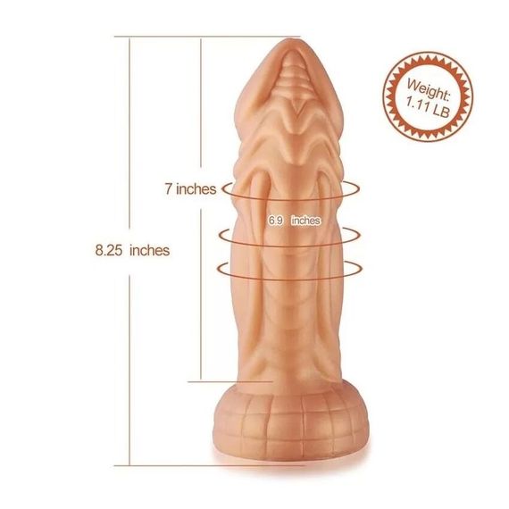 Силіконовий дилдо Hismith Slightly Curved Silicone Dildo Monster Series | Зображення 1
