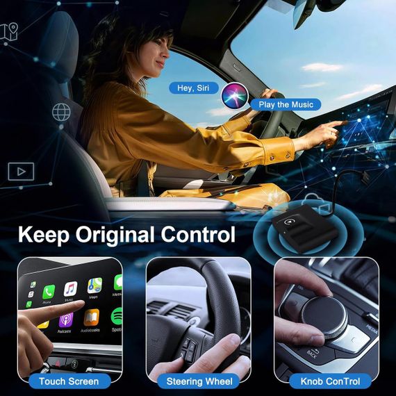 Беспроводной адаптер CarPlay URJD карплей в беспроводной быстрое подключение совместимость с iPhone iOS 10+ | Зображення 6