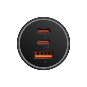 Baseus 65W Golden Contactor Pro Dual QC U+C+C Автомобильное зарядное устройство