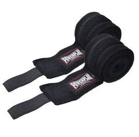 Бинти для боксу PowerPlay 3047 Чорні Lycra (спандекс) (4,5м)