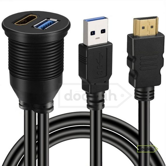 Порт подовжувач з кабелем - CARPRIE на USB 3.0 і HDMI 19pin (2 метра) | Зображення 3