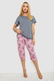 Пижама женская с принтом, цвет серый, 243R10293