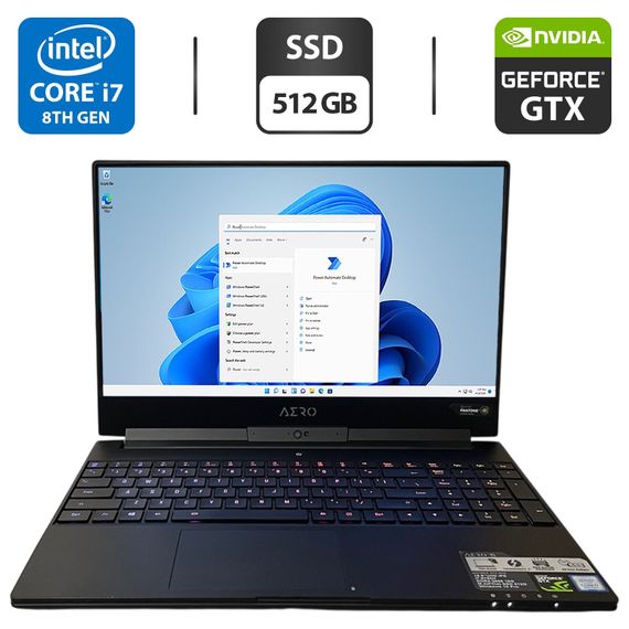 Игровой ноутбук Gigabyte Aero 15XV8 / 15.6" (3840x2160) IPS / Intel Core i7-8750H (6 (12) ядер по 2.2 - 4.1 GHz) / 16 GB DDR4 / 512 GB SSD M.2 / nVidia GeForce GTX 1070, 8 GB GDDR5, 256-bit / WebCam б/у