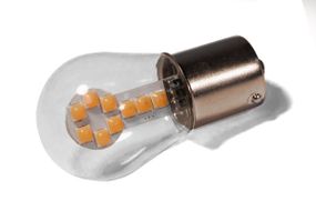 Світлодіодна лампа StarLight T25 18 діодів SMD 3030 12 V 1.5 W AMBER у скляній колбі