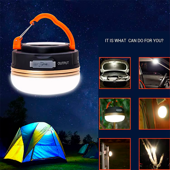 Светодиодный фонарь кемпинг YD-1-LED, АКБ Li-Ion, Power Bank, магнит, ЗУ Тype-C | Зображення 8