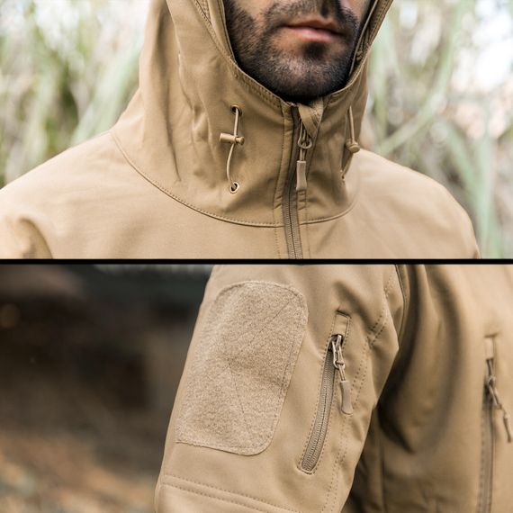 Тактическая куртка Pave Hawk PLY-6 Sand Khaki 3XL мужская водостойкая осенне-зимняя на флисе taktical | Зображення 3