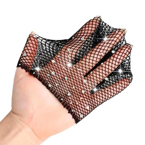 Сексуальные длинные перчатки со стразами - XS/S/M – Эротическое бельё | Зображення 3