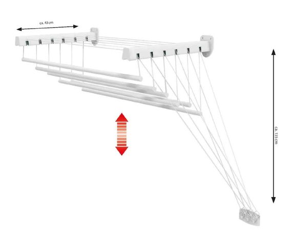 Сушарка для білизни настінно-стельова Casa Si Pick Up 140 White (CS42272X06) (DAS302379) | Зображення 1