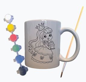 Набор для творчества кружка раскраска "Принцесса" 330 мл белая