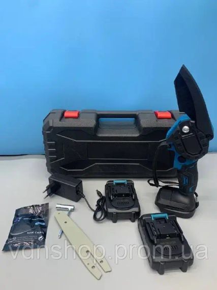 Акумуляторна ланцюгова міні-пила6 inch Electric SAW BLUE кейсом / 2 акумулятори 4А/год 8644