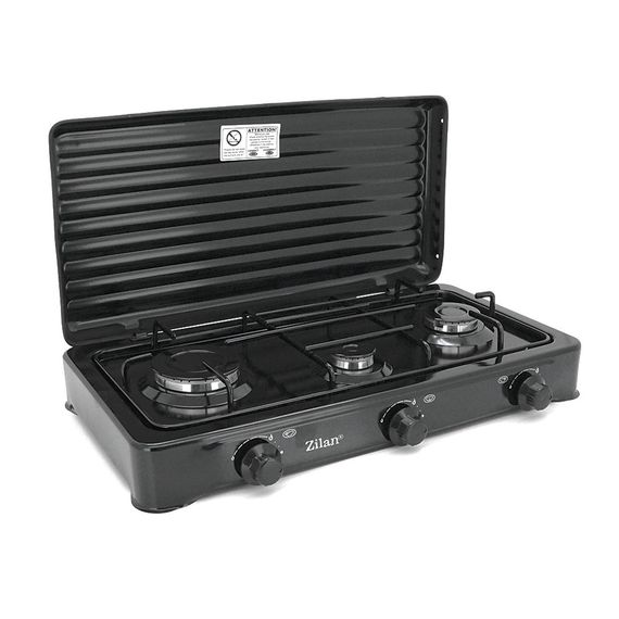 Газова плита Zilan ZLN0032, 3 комфорки, Black