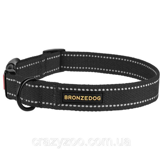 Нашийник для собак BronzeDog Сotton брезентовий графіт 2x30-40 см 51/1511Б/T | Зображення 2