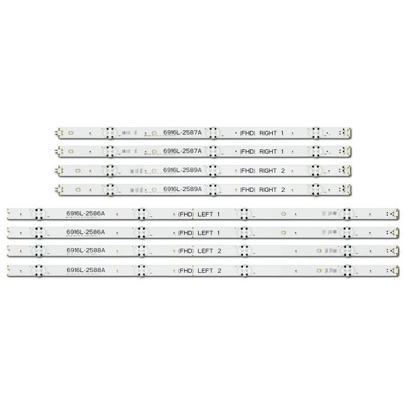 LED підсвітка LG TV 49" V16 ART3 Rev3.1 7LED 6916L-2586A 6916L-2587A 6916L-2588A 6916L-2589A LC490DUE(FJ) 8шт.
