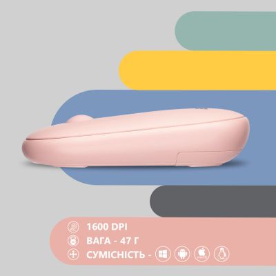 Мышка 2E MF300 Silent Wireless/Bluetooth Mallow Pink (2E-MF300WPN) | Зображення 5