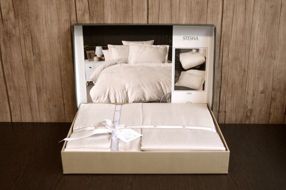 Постільна білизна First Choice Jacquard Satin 200 х 220 см Stesha Beige | Зображення 5