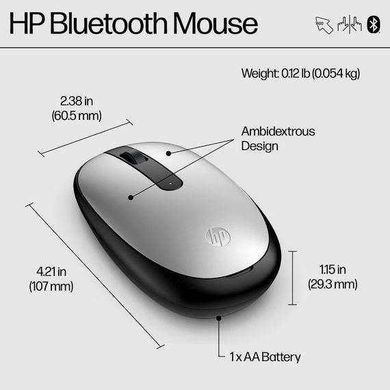 Мишка HP 240 Bluetooth Silver (43N04AA) | Зображення 3