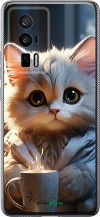 Чохол на Xiaomi Poco F5 Pro 5G Білий кіт "5646u-3193-2448"