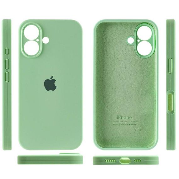 Чехол Silicone Case Full Camera Protective (AA) для Apple iPhone 16 (6.1") Зеленый / Pistachio | Зображення 2