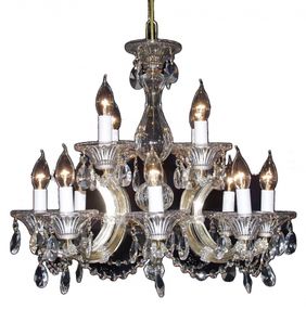 Люстра свеча подвесная хрустальная E14 40W CH (CR-40wS/12)