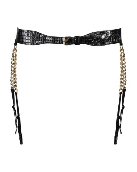 Пояс для чулок из экокожи Obsessive A767, черный, размер S/M/L Sex Aura | Зображення 4