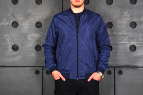 Бомбер Вовк синий S