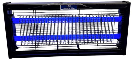 Знищувач комарів потужний електричний 30W UV LED лампа пастка для мух, мошок та москітів 220В чорна підвішувана
