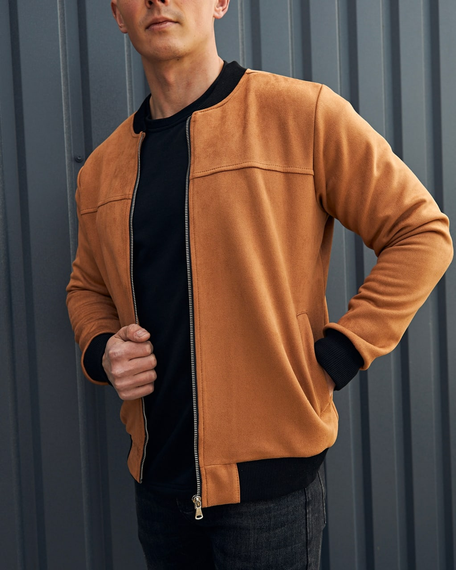 Бомбер замшевый бежевый S L | Зображення 1