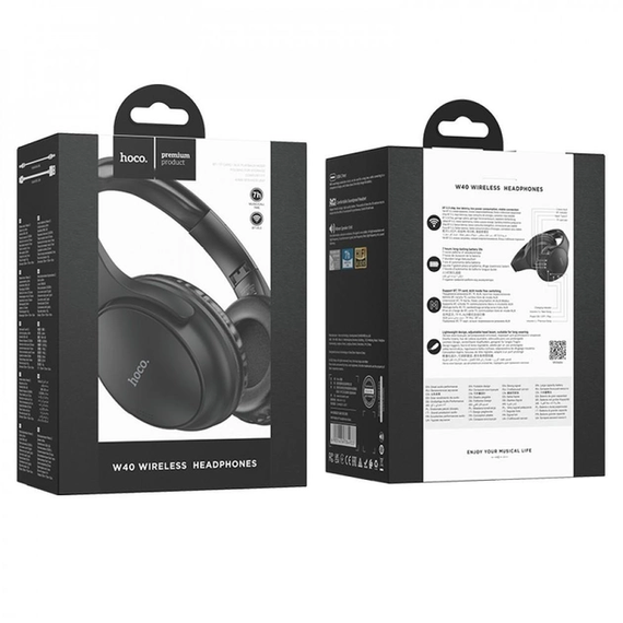Бездротові Bluetooth навушники Hoco W40 Mighty Black | Зображення 2
