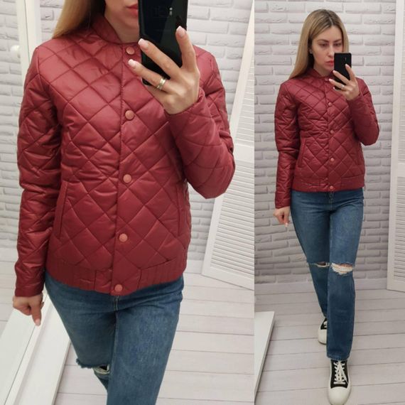 Куртка з ефектом стьобання, арт.310, бордо | Зображення 6