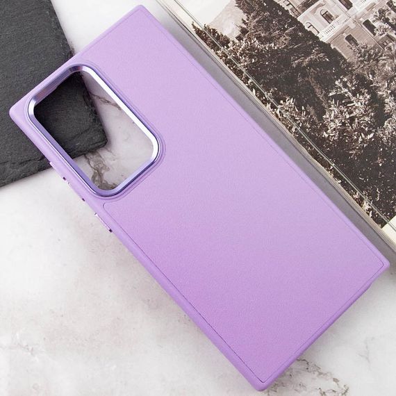 Шкіряний чохол Bonbon Leather Metal Style для Samsung Galaxy S23 Ultra Бузковий / Dasheen | Зображення 3